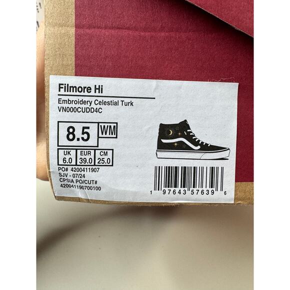 Vans Womens Filmore Hi Embroidery Celestial Size 8.5 Skate 90s Sun Moon Retro - Picture 5 of 15